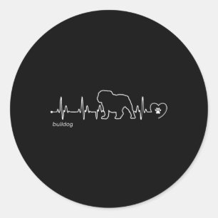 Heartbeat - Bulldog Classic Round Sticker