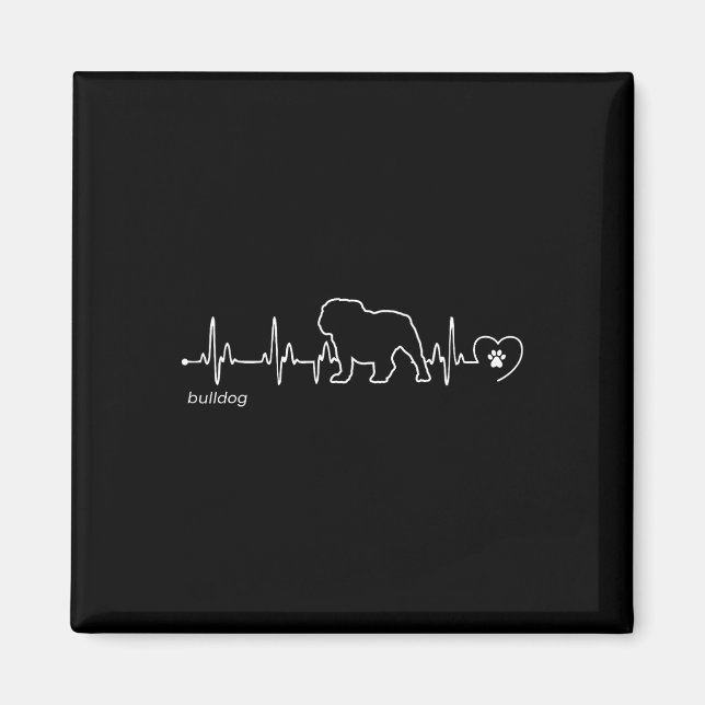Heartbeat - Bulldog  Magnet (Front)