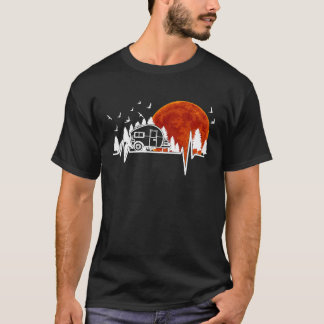 Heartbeat Camper Van Moon Forest Hippie Camping T T-Shirt