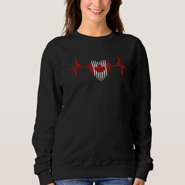 Heartbeat Canadian Flag Canada Sweatshirt (Front)
