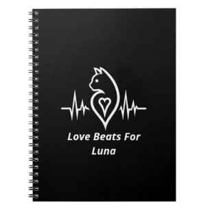 Heartbeat Cat - Personalised Pet Love  Notebook