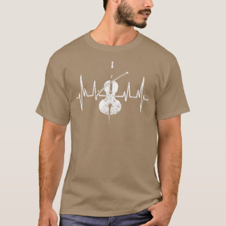 Heartbeat Cello Retro Cellist T-Shirt