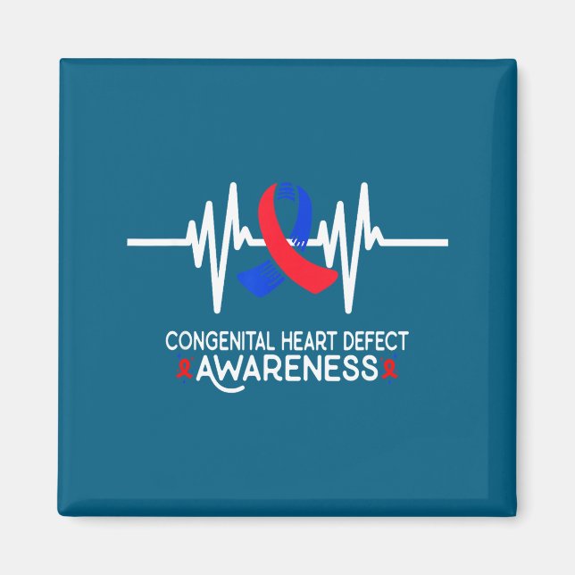 Heartbeat Chd Congenital Heart Defect Awareness Mo Magnet (Front)