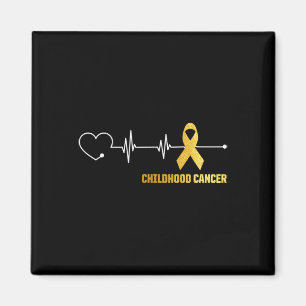 Heartbeat Childhood Cancer Awareness Warrior Hope  Magnet