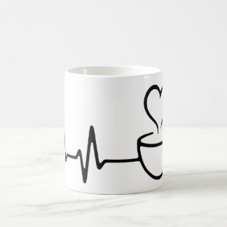 Heartbeat Coffee Line Art Design Coffee Mug