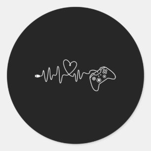 Heartbeat - Console Gaming Game Lover Pc Video Gam Classic Round Sticker