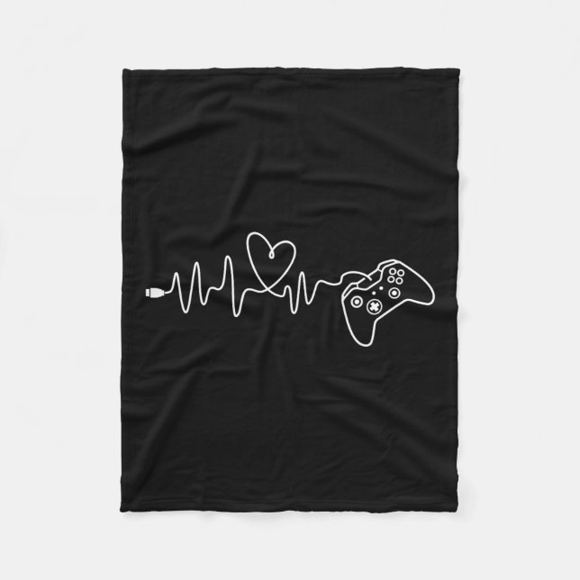 Heartbeat - Console Gaming Game Lover Pc Video Gam Fleece Blanket (Front)