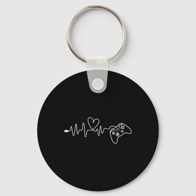 Heartbeat - Console Gaming Game Lover Pc Video Gam Key Ring (Front)