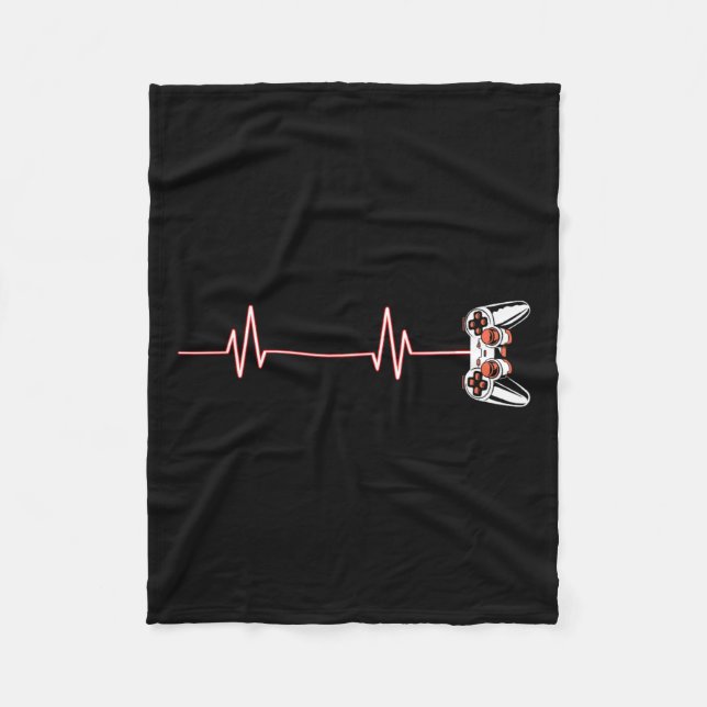 Heartbeat Cool Video Game Controller For Nerdy Gam Fleece Blanket (Front)