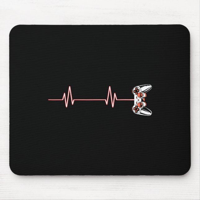 Heartbeat Cool Video Game Controller For Nerdy Gam Mouse Pad (Front)