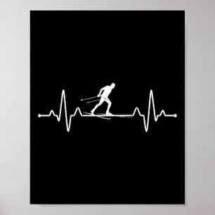 Heartbeat Cross Country Skiing Winter Sports Biath Poster