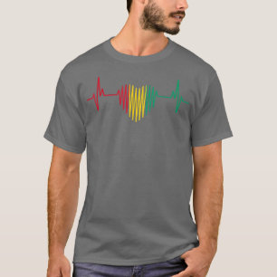 Heartbeat Design Guinea Flag  T-Shirt