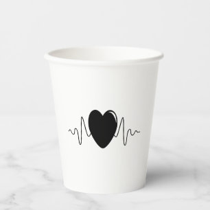 Heartbeat design paper cups