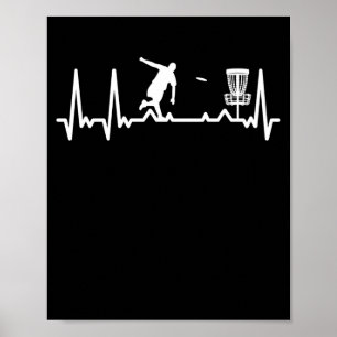 Heartbeat Disc Golf Golfer Pulse Frequency Rhythm Poster
