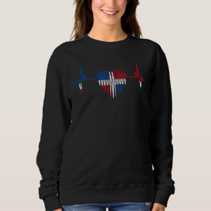 Heartbeat Dominican Republic Flag Dominican Republ Sweatshirt