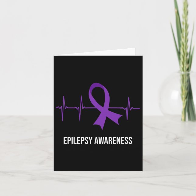 Heartbeat Ecg Design Epilepsy Awareness  Card (Front)