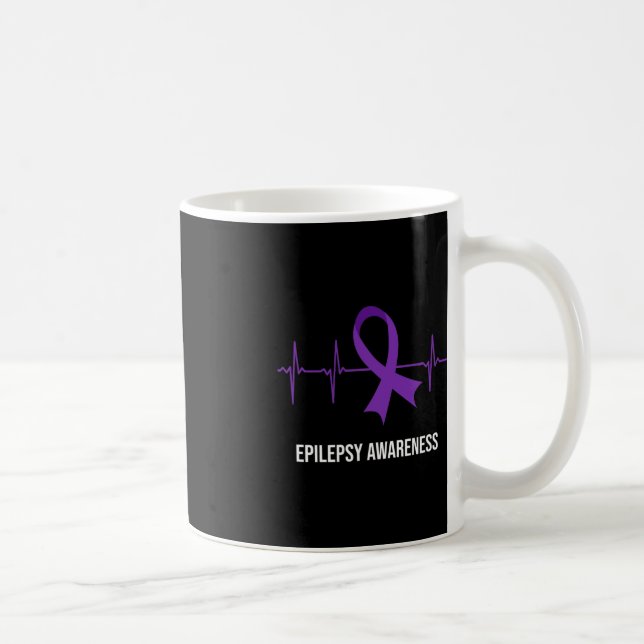 Heartbeat ECG Design Epilepsy Awareness  Coffee Mug (Right)