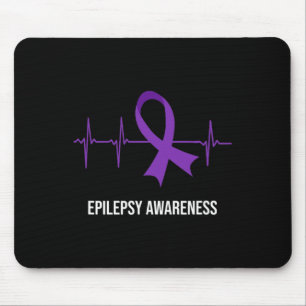 Heartbeat ECG Design Epilepsy Awareness Mouse Pad