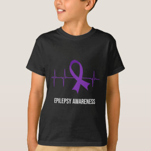Heartbeat ECG Design Epilepsy Awareness  T-Shirt