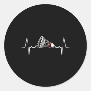 Heartbeat Ecg Shuttle Badminton Player Shuttle 2  Classic Round Sticker