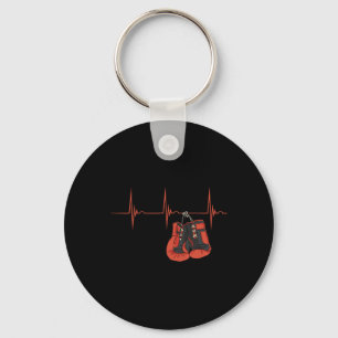 Heartbeat Ekg Pulse Boxing Gloves Kickboxing Mma B Key Ring