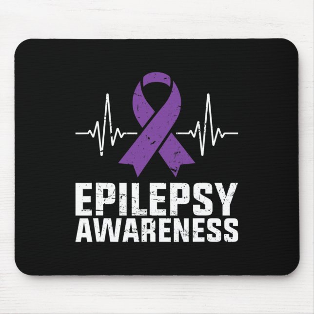 Heartbeat Epilepsy Awareness  EpilepsyAwareness  Mouse Pad (Front)