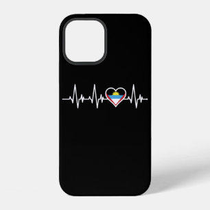Heartbeat Flag Of Antigua Vacations iPhone 12 Case