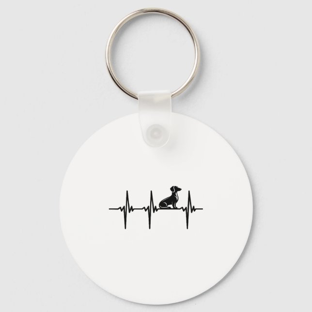 Heartbeat For Loyal Dachshund Dogs Key Ring (Front)