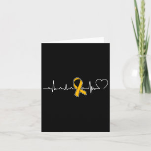 Heartbeat Gold Ribbon Childhood Cancer Awareness G Card