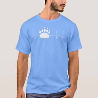 Heartbeat Grizzly Brown Bear Paw  T-Shirt