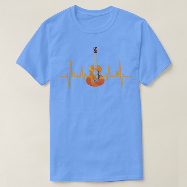 Heartbeat Guitar Musical Instrument Guitarist T-Shirt (Design Front)