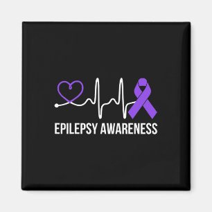 Heartbeat Heart Epilepsy Awareness Epileptic Purpl Magnet