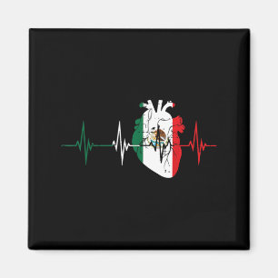 Heartbeat Heart Mexico Flag Love Mexican Men Women Magnet
