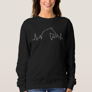 Heartbeat Horse Heartbeat ECG Horse Love Riding Ho Sweatshirt