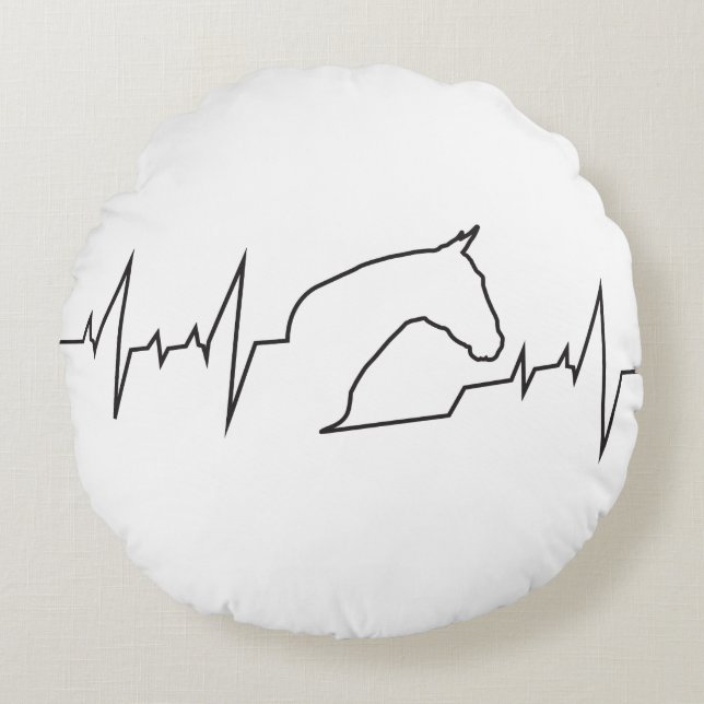 Heartbeat Horse Round Cushion (Front)