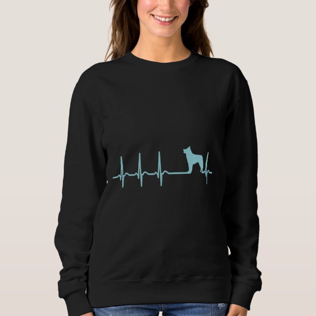 Heartbeat Husky   Cool Funny Nerdy Comic Graphic H Sweatshirt (Front)