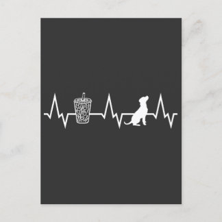 Heartbeat iced coffee lovers and dogs owners postcard