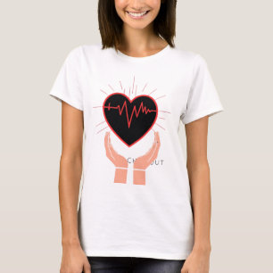 Heartbeat in Hands Nurse T-Shirt