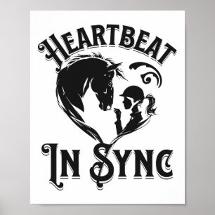 Heartbeat In Sync Horse And Rider Equestrian Poster