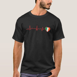 Heartbeat Ireland ,IRELAND Flag Heart Irish Flag T-Shirt