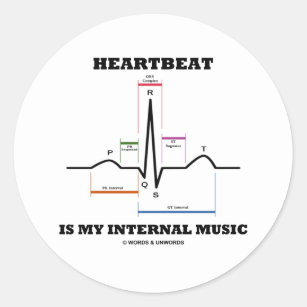 Heartbeat Is My Internal Music (ECG/EKG) Classic Round Sticker