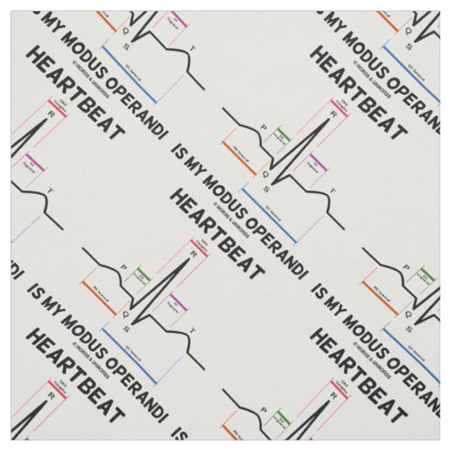 Heartbeat Is My Modus Operandi Electrocardiogram Fabric (Swatch)