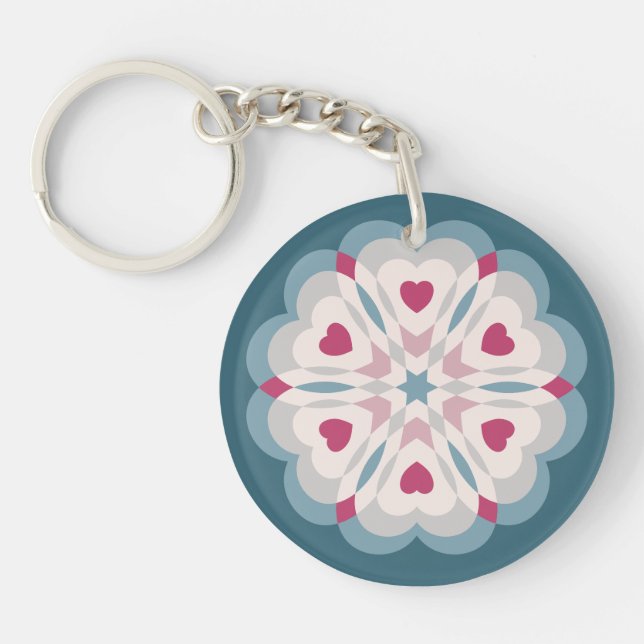Heartbeat Kaleidoscope Key Ring (Front)