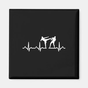 Heartbeat Kickboxing Shirt Kick Boxing Karate Tee Magnet