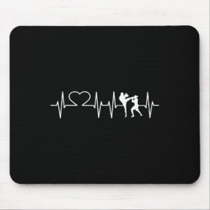 Heartbeat Kickboxing Shirt Kick Boxing Karate Tee  Mouse Pad