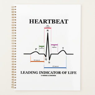 Heartbeat Leading Indicator Of Life ECG/EKG Humour Planner