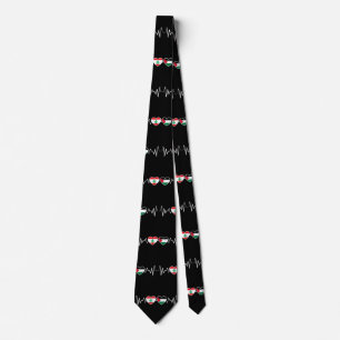 Heartbeat Lebanon Palestine Unity Flags. Tie
