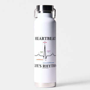 Heartbeat Life's Rhythm ECG EKG Electrocardiogram Water Bottle