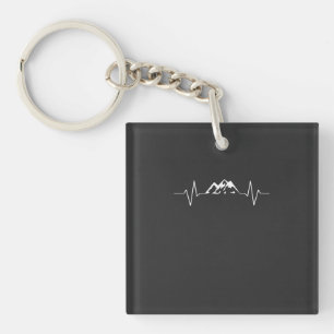 Heartbeat Mountaineering Hiking Gift Key Ring
