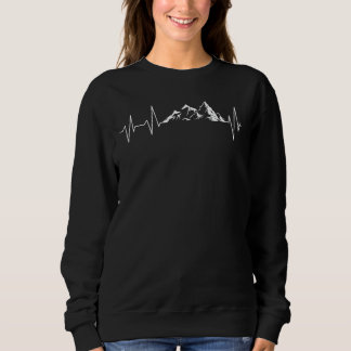 Heartbeat Mountains Backpacker Trekking Wander Cli Sweatshirt